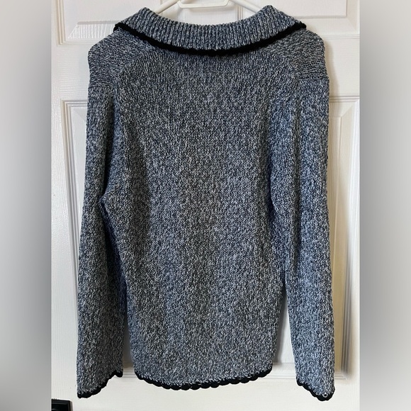 CLEO • petites knit ribbon blue cardigan textured cozy grandmacore cottagecore - Picture 4 of 16